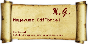 Mayerusz Gábriel névjegykártya